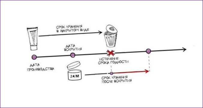 Galiojimo laikas ir tinkamumas naujai ar atidarytai kosmetikai