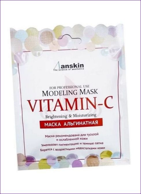 ANSKIN ALGINATINĖ VITAMIN-C kaukė papilkėjusiai odai