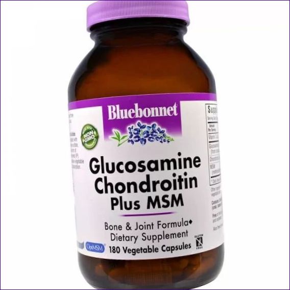 Bluebonnet Nutrition Gliukozaminas Chondroitinas ir MSM