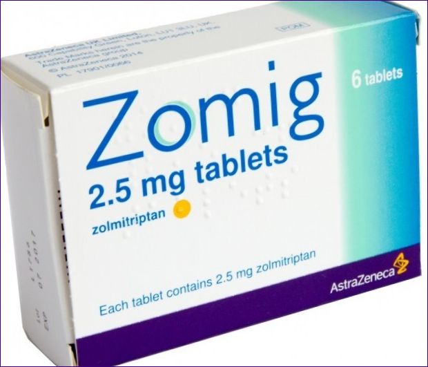 Zolmitriptanas (Zomig, Migrepam)